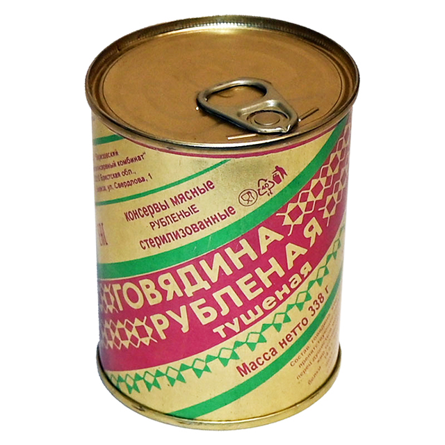 Тушенка Берёза из говядины, свинины, птицы